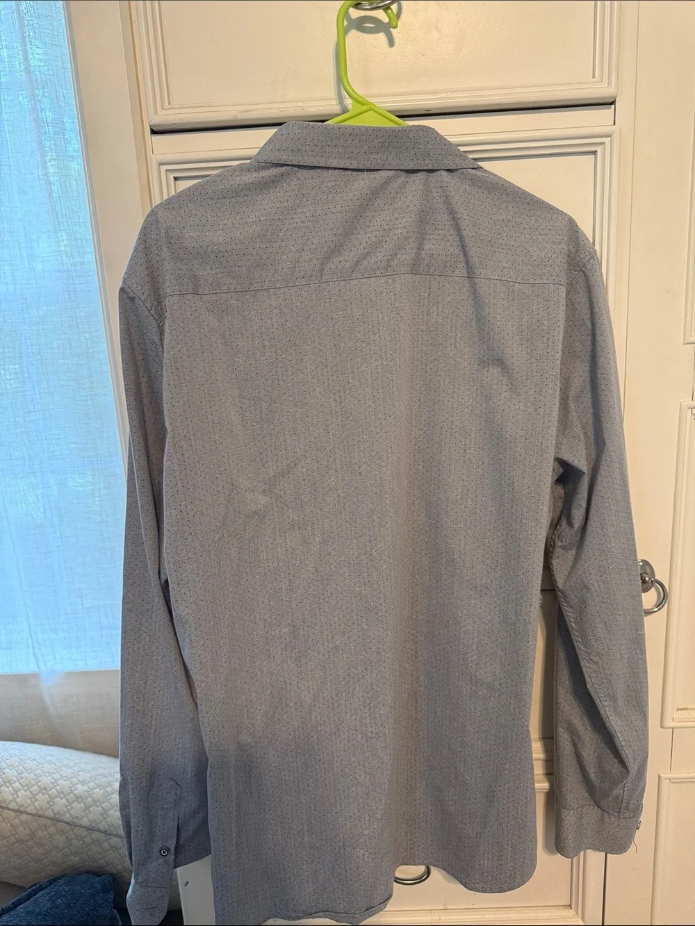 Men's Light Gray Long-Sleeve Button-Down Shirt Jacket